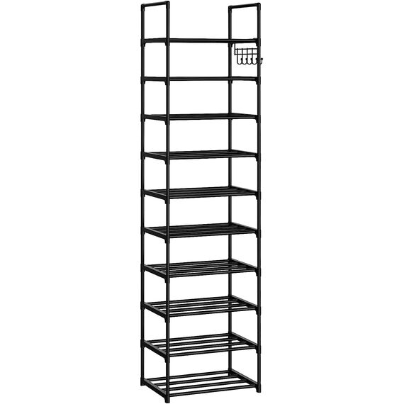 Vicye Schuhregal mit 10 Ablagen Schuhschrank hoch Schmal Schuhständer für Flur Schlafzimmer Wohnzimmer Eingang (10 Ablagen)