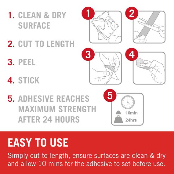 VELCRO Marke - Klettband Selbstklebend - Zuschneidbares, starkes, selbstklebendes Klettband mit Klettverschluss, perfekt für Raumdekoration und Wohnaccessoires, Garage - Weiß - 20 mm x 5 m