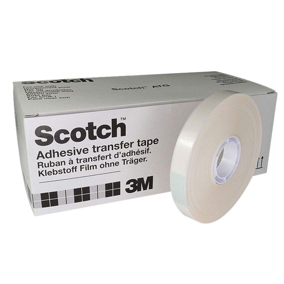 12 x 3M 904 Transferklebeband doppelseitig | Für ATG 700 | Trägerlos | Für Papier und Pappe | 12 Rollen / 12 mm x 44 m