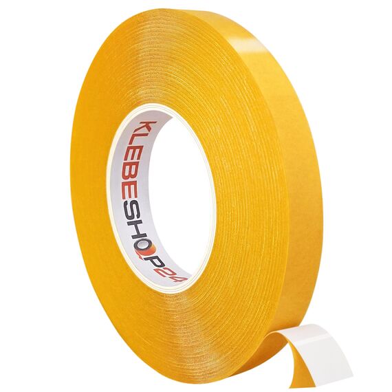 Doppelseitiges PVC Klebeband | Weiss | Extra stark klebend | Reißfest, robust, strapazierfähig | Universelles Montageklebeband / 25 mm x 50 m