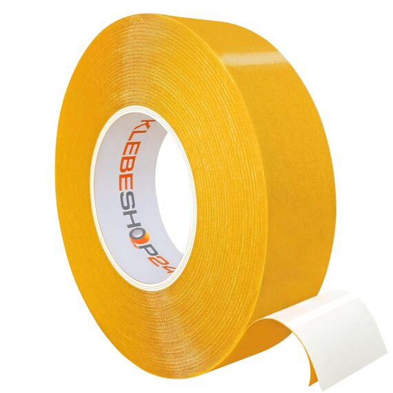 tesa 4970 | doppelseitiges Klebeband aus PVC | Breite wählbar | 50 m Rolle | stark permanent haftend | Universalklebeband zur Montage, Befestigung