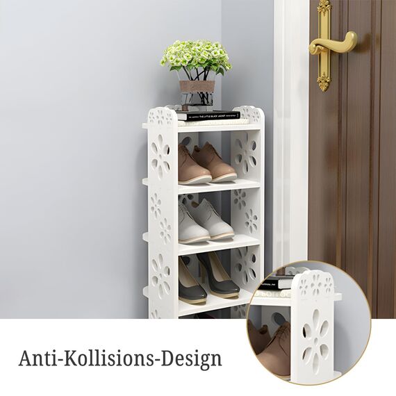 Dripex Schuhregal Standregal 5 Ablagen Schuhablage Schuhständer Schuhschrank multifunktional Standregal für Flur Schlafzimmer Küche