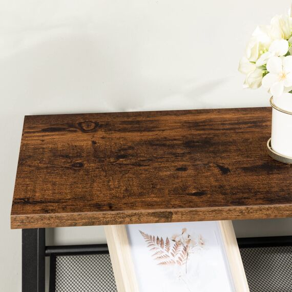 HOOBRO Schuhregal mit 10 Ebenen, Schuhschrank hoch, Schuhablage schmal, Schuhaufbewahrung, Metall, für 32-40 Paar Schuhe, Platz Sparen, für Flur, Wohnzimmer, Vintagebraun-Schwarz EBF107XJ01