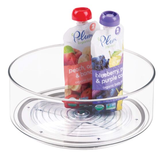 iDesign Cabinet/Kitchen Binz Drehteller, kleiner Schrank Organizer aus Kunststoff, durchsichtig, Sonstige, 22,9 cm x 8,6 cm