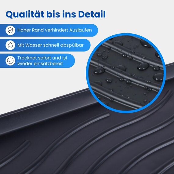 Bestlivings Schuhabtropfschale (Schwarz) XXL Extra Große Schuhablage (78x38x2,5cm) wasserdichte Schuhwanne - Aptropfunterlage für schmutzige und nasse Schuhe, Schuhmatte für Haus Garten