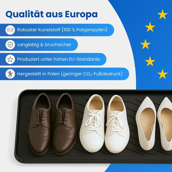 Bestlivings Schuhabtropfschale (4er Pack - Hellgrau) XXL Extra Große Schuhablage (78x38x2,5cm) wasserdichte Schuhwanne für schmutzige und nasse Schuhe, Schuhmatte für Haus Garten