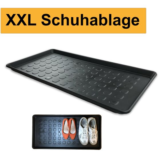 2 STK. | XXL Schuhabtropfschale Schuhmatte Ablage | Schuhablage mit erhöhtem Rand Set Abtropfschale große Schuhunterlage Napfunterlage