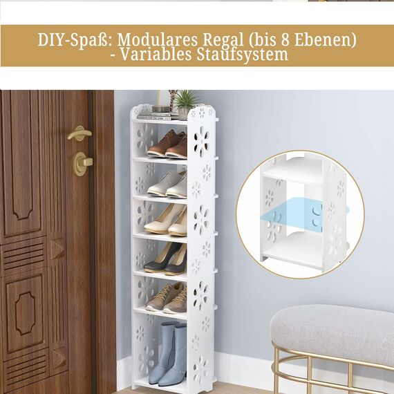 Dripex Schuhregal Standregal 5 Ablagen Schuhablage Schuhständer Schuhschrank multifunktional Standregal für Flur Schlafzimmer Küche