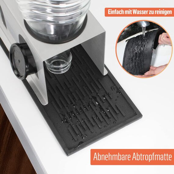 ACTIV CUISINE Flaschenhalter für Sodastream Duo Crystal Flaschen, 3er Edelstahl Abtropfhalter, Abtropfständer Abtropfgestell mit Schutzringe, Abtropfmatte, Deckelhalter und Flaschenbürste