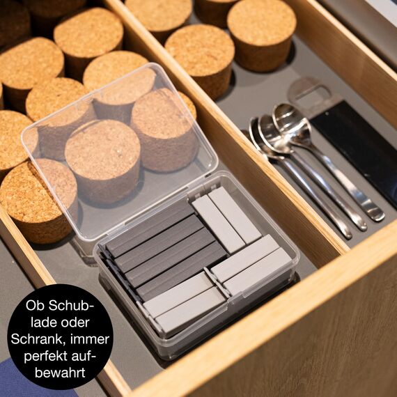 Moritz & Moritz 24 Verschlussclips – inkl. praktischer Box – Clips für Tüten – Tütenclips für Lebensmittelaufbewahrung – auch als Gefrierbeutel Clips geeignet