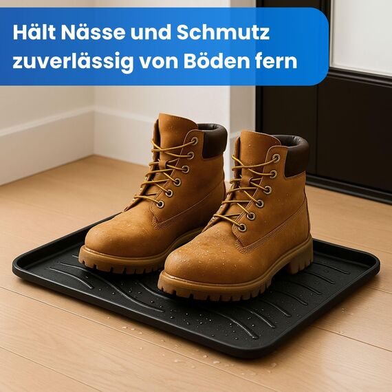 Bestlivings Schuhabtropfschale (2er Pack - Hellgrau) Schuhablage (38x38x2,5cm) wasserdichte Schuhwanne - Aptropfunterlage für schmutzige und nasse Schuhe, Schuhmatte für Haus Garten