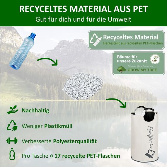 COTTARA® Original Pfandflaschen Sammelbehälter – Flaschensammler Leergut Behälter aus wasserabweisendem Material für Küche – Idealer Pfandbehälter zur Flaschenaufbewahrung – beige 70L