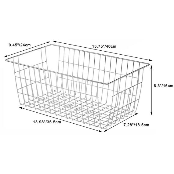 SANNO Gefrierkörbe, Bauernhaus-Organizer, Draht-Metall-Aufbewahrungsbehälter, großer Organizer, langlebiger Metallkorb, Speisekammer, Organizer für Küchenschränke, Gefrierschrank, Zuhause, 3er-Set
