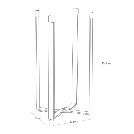 YAMAZAKI Tower Mehrzweckständer für die Küche-Abtropfständer, Flaschenhalter, Bioabfall Behälter, faltbar, Stahl, Acrylharz, Schwarz, 12 x 9,5 x 26,5 cm (LxBxH)