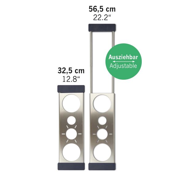 Sanni Shoo drip.it Flaschenhalter für 2 Flaschen der Marke SodaStream - teleskopischer Abtropfhalter aus Edelstahl, geeignet für die Spülmaschine, passt über Fast Jede Spüle (32–56 cm)