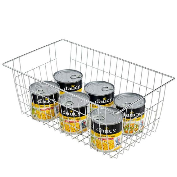 SANNO Gefrierkörbe, Bauernhaus-Organizer, Draht-Metall-Aufbewahrungsbehälter, großer Organizer, langlebiger Metallkorb, Speisekammer, Organizer für Küchenschränke, Gefrierschrank, Zuhause, 3er-Set