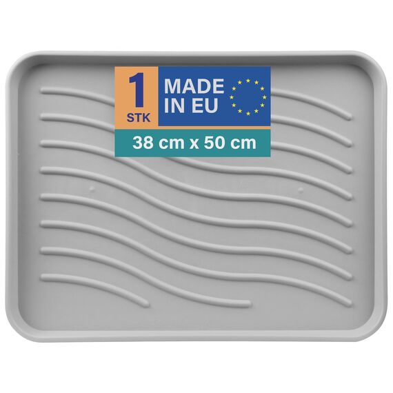 Bestlivings Schuhabtropfschale (Hellgrau) Schuhablage (50x38x2,5cm) wasserdichte Schuhwanne - Aptropfunterlage für schmutzige und nasse Schuhe, Schuhmatte für Haus Garten