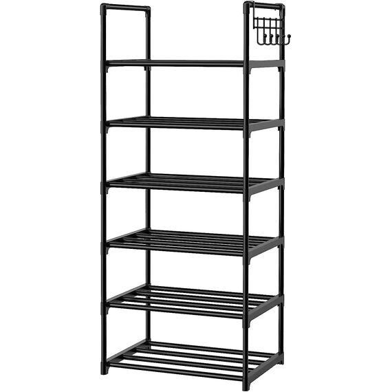 Vicye Schuhregal mit 6 Ablagen Schuhregal Schmal Schuhschrank hoch aus Metall für Flur Schlafzimmer Wohnzimmer Eingang