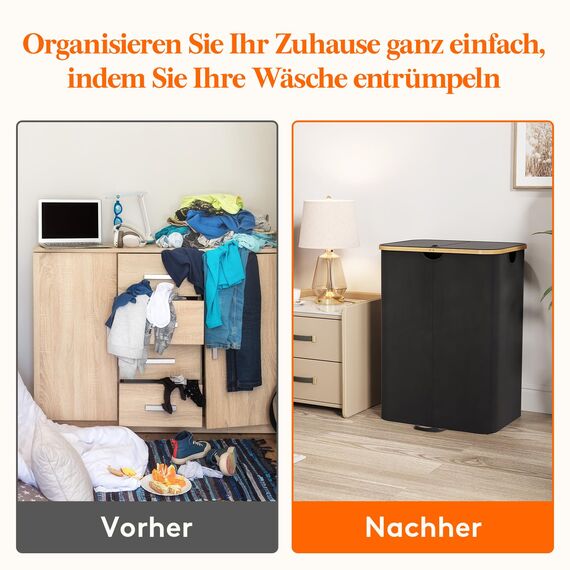 Lifewit 150L Pfandflaschen Sammelbehälter 2 fächer mit Deckel, Groß Pfandflaschen Behälter 2 Tragetasche für ErhaltenFlaschensammler eignet Sich für Küche, Küche Abstellraum Flaschentasche, Schwarz