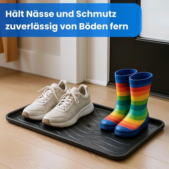 Bestlivings Schuhabtropfschale (Hellgrau) XXL Extra Große Schuhablage (78x38x2,5cm) wasserdichte Schuhwanne - Aptropfunterlage für schmutzige und nasse Schuhe, Schuhmatte für Haus Garten