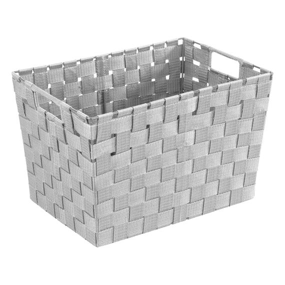 WENKO Aufbewahrungskorb Adria M Grau - Badkorb, Küchenkorb Fassungsvermögen: 13.2 l, Polypropylen, 35 x 22 x 25.5 cm, Grau
