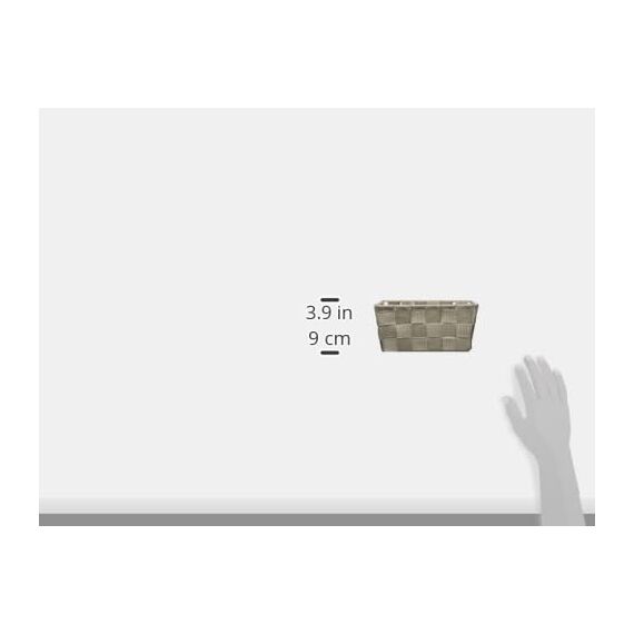 WENKO Aufbewahrungskorb Adria Mini Taupe - Badkorb, rechteckig, Kunststoff-Geflecht, Polypropylen, 19 x 9 x 14 cm, Taupe Mini Long