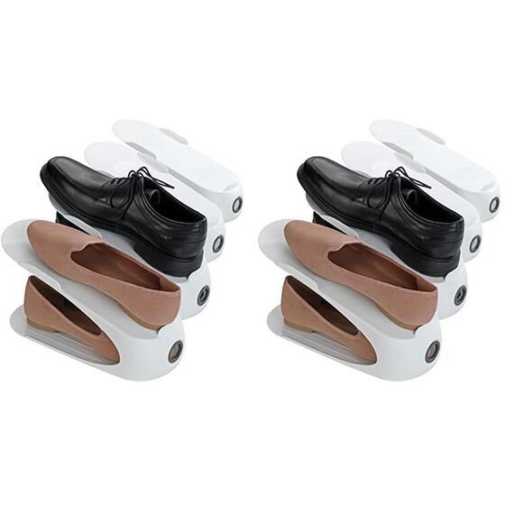 WENKO Schuhhalter Weiß 4er Set Multicolor 15 x 29 x 11.5 cm (Packung mit 2)