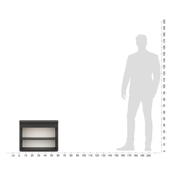 KOMTO Schuhbank mit Sitzfläche - Schuhregal Bank mit Stauraum Schwarz 60 x 48 x 32 cm Kleiner Schuhschrank mit Sitzbank Flur Bank Garderobenbank Sofia