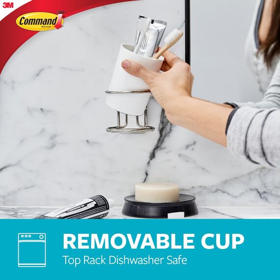 Command Zubehör, Satin-Nickel, 1, 2 wasserfeste Streifen, organisieren Sie Schäden frei Organizer, Metall, 0