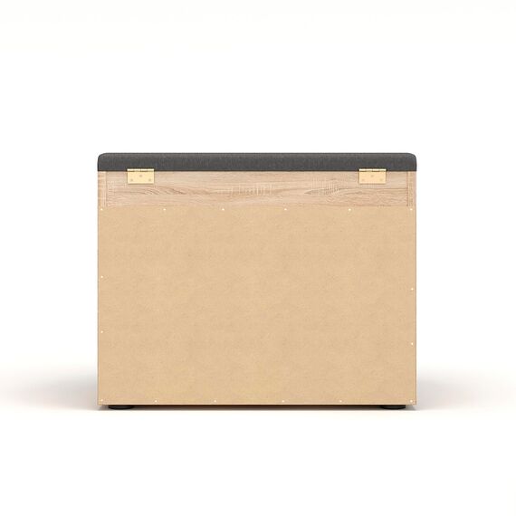 KOMTO Schuhbank mit Sitzfläche - Schuhregal Bank mit Stauraum Sonoma Eiche 60 x 48 x 32 cm Kleiner Schuhschrank mit Sitzbank Flur Bank Garderobenbank Sofia