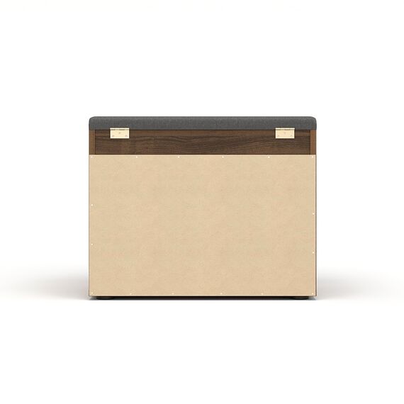 KOMTO Schuhbank mit Sitzfläche - Schuhregal Bank mit Stauraum Nussbaum 60 x 48 x 32 cm Kleiner Schuhschrank mit Sitzbank Flur Bank Garderobenbank Sofia