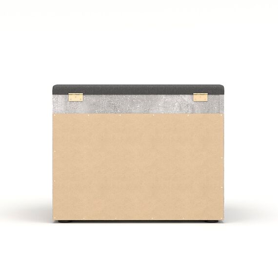 KOMTO Schuhbank mit Sitzfläche - Schuhregal Bank mit Stauraum Beton 60 x 48 x 32 cm Kleiner Schuhschrank mit Sitzbank Flur Bank Garderobenbank Sofia, Beton Polster Grau