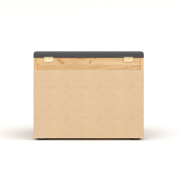 KOMTO Schuhbank mit Sitzfläche - Schuhregal Bank mit Stauraum Honig Eiche 60 x 48 x 32 cm Kleiner Schuhschrank mit Sitzbank Flur Bank Garderobenbank Sofia