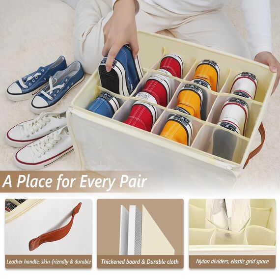 Patinao 3 Stück Schuhaufbewahrung Schuhorganizer Schuhschrank - 36 Zellen Schuhboxen Stapelbar Schuhregal Platzsparend Schuh Organizer für Schrank Shoe Rack Schuhablage Schuhe Aufbewahrung