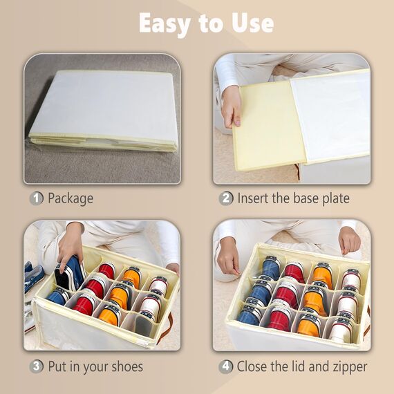 Patinao 3 Stück Schuhaufbewahrung Schuhorganizer Schuhschrank - 36 Zellen Schuhboxen Stapelbar Schuhregal Platzsparend Schuh Organizer für Schrank Shoe Rack Schuhablage Schuhe Aufbewahrung