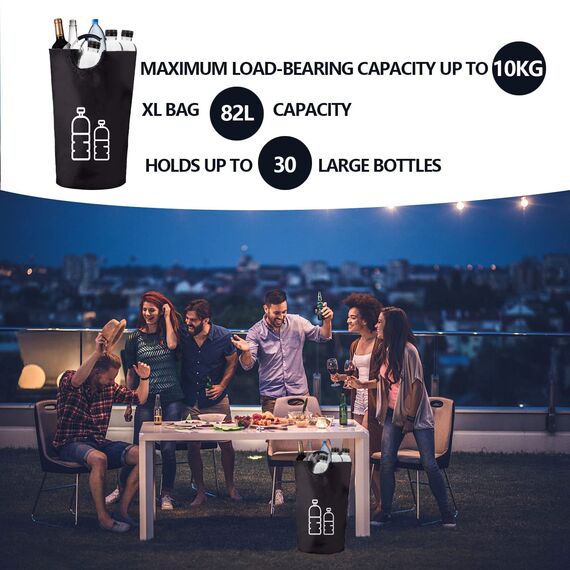 ZUMLLOMA Leergut Flaschensammler 82L, Pfandflaschen Aufbewahrung Wiederverwendbar, Leergut Sammelbehälter Flaschen Wasserdicht, Aluminium Griffe, Faschen Aufbewahrung für Küche, Garten, Camping