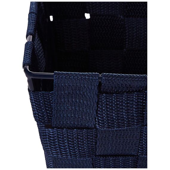 WENKO Aufbewahrungskorb Adria Mini Dunkelblau - Badkorb, rechteckig, Kunststoff-Geflecht, Polypropylen, 19 x 9 x 14 cm, Dunkelblau (Packung mit 2)