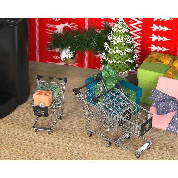 KUSOVILI Metall Teebeutel- & Zuckerpackungshalter Aufbewahrung, Mini Wagen Organizer für Kaffee, Tee, Süßigkeiten, Süßstoffe, Sahneportionen, Perfekt für Zuhause, Teeraum und Café