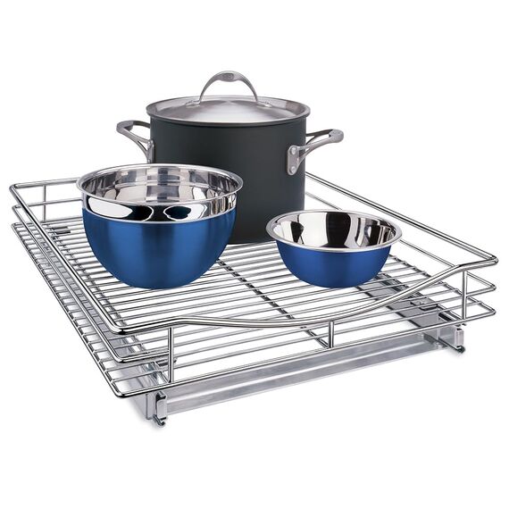 Lynk Professional, Schrank Organizer, Ziehen unter Schrank Schiebetür Regal – 27,9 cm breit x 45,7 cm Tief – Chrom, Chrom, Chrome, 17w x 21d x 4h -Inch