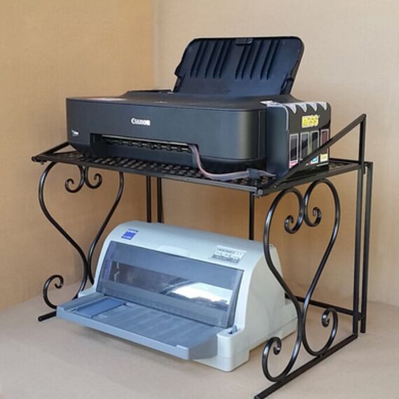 P&B Stabiles Mikrowellen-Regal, Metall, Mikrowellen-Regal, einlagig, Küchenaufbewahrung, Organizer, Arbeitsplatte, platzsparend, für kleine Küche, Badezimmer (Schwarz)