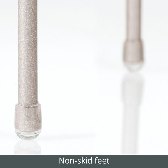 mDesign Regaleinsatz für Küchenschrank – verstellbare Geschirrablage aus Metall für mehr Abstellfläche – stapelbarer Schrankeinsatz zum Ausziehen – mattsilberfarben