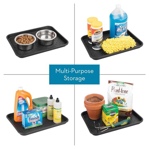 InterDesign Abtropfschale für Küchenschrank, Badezimmer, Eingänge, 2 Stück, Schwarz