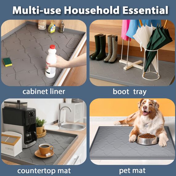SIKADEER Unterbeckenmatte, wasserdicht, Silikonmatte, Küchenschublade, Regal und Schrankeinlage, Spülbeckenschutz für Küchen-Organizer und Aufbewahrung, Kofferraumwanne, Haustierfutter-Matten, 63,5 x
