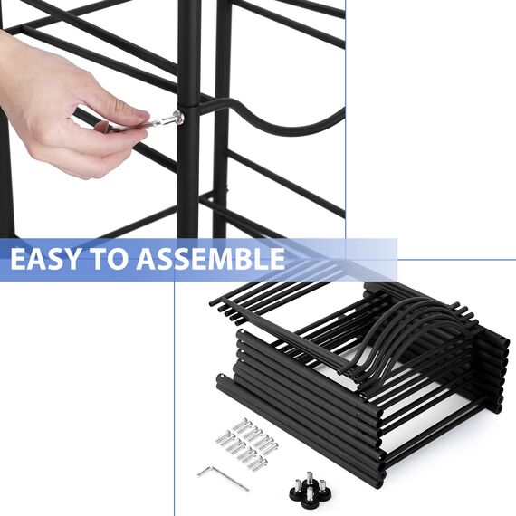 smusei Wasserflaschenhalter, 5 Etagen, abnehmbarer Kühlkrughalter, Aufbewahrungsregal, robuster Krug-Organizer für Zuhause, Küche, Büro, Pausenraum, Schwarz