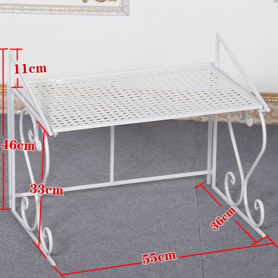 Dazone Weißes Metallregal für Mikrowelle, 1 Regalbrett, Industriell, Aufbewahrungsregal für Küche