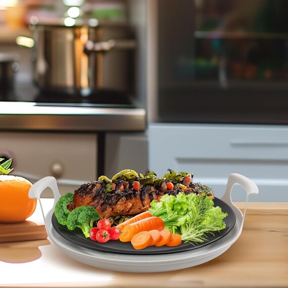 Mikrowellenkühlplatte und Spillover-Caddy mit Griffen Für Schüsseln, Teller und Mikrowellen-Mahlzeiten, BPA-frei