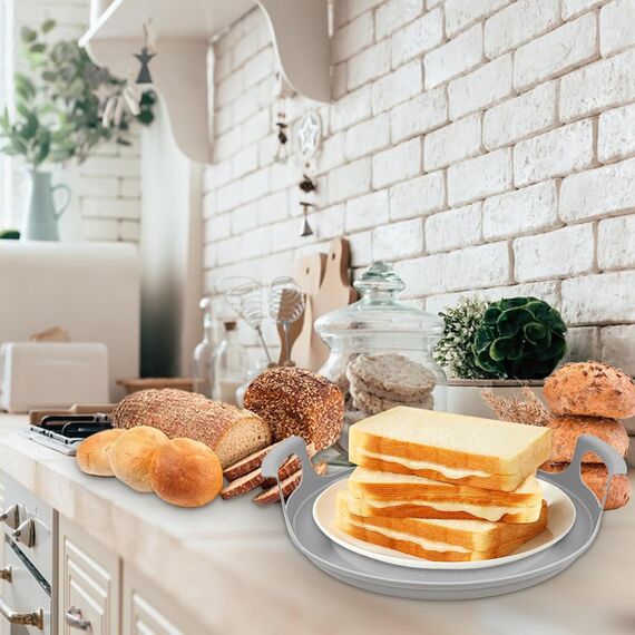 Mikrowellenkühlplatte und Spillover-Caddy mit Griffen Für Schüsseln, Teller und Mikrowellen-Mahlzeiten, BPA-frei