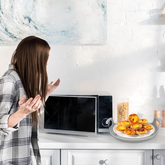 Mikrowellenkühlplatte und Spillover-Caddy mit Griffen Für Schüsseln, Teller und Mikrowellen-Mahlzeiten, BPA-frei