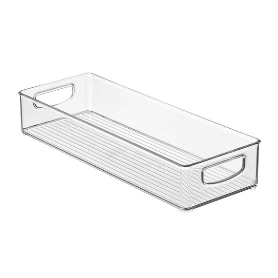 iDesign InterDesign Home Kitchen Organizer Mülleimer für Speisekammer, Kühlschrank, Gefrierschrank und Aufbewahrungsschrank, 40,6 x 15,2 x 7,6 cm, robustem, Kunststoff, Transparent, 1 Stück, Medium