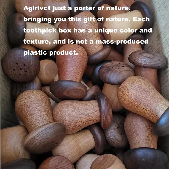 Zahnstocherhalter, niedlicher Pilz-Zahnstocherspender, Holz-Zahnstocherbehälter für Küche, Zuhause, Restaurant, Esszimmer, Geburtstag, Gastgeberin, Erntedankfest, Weihnachtsgeschenk für Freunde